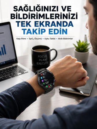 Akıllı Saat Yeni Model Sesli Asistan Bildirim Görme Bluetooth Bağlantılı Müzik Dinleme -MİRAYLİFE