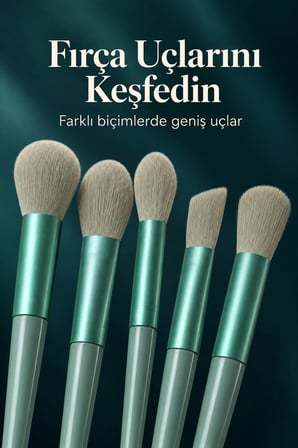 Göz Farı Allık Fondöten İçin Uygun 13'lü Makyaj Fırçası Seti Kompakt Tasarım -MİRAYLİFE