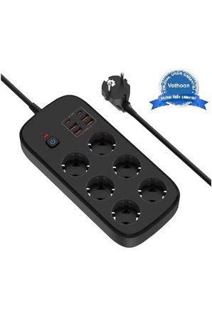 Termal Akım Korumalı 6’lü Priz 4x Usb 2x Type-c Çıkışlı Grup Priz Çoğaltıcı (3500w) Siyah -MİRAYLİFE