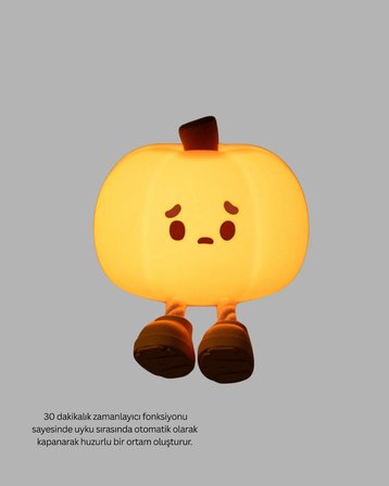 Şarjlı Pumpkin Led Masa Lambası Zamanlayıcılı Dokunmatik Yeni Nesil -MİRAYLİFE