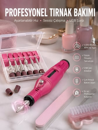 Protez Tırnak Manikür Ve Pedikür Seti Elektrikli -MİRAYLİFE