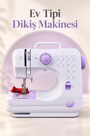 Ayak Pedallı Dikiş Makinesi Beyaz Lila Mini Tasarım -MİRAYLİFE