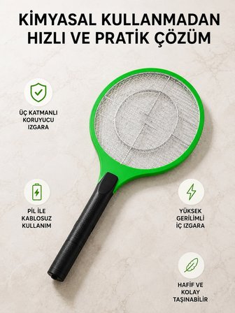 taşınabilir elektronik sineklik – üç katmanlı güvenli izgara ve kimyasız koruma -mi̇rayli̇fe