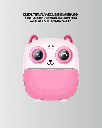 2.4” Ekranlı Mini Kamera – 1080p Kayıt + Mürekkepsiz Yazdırma -MİRAYLİFE