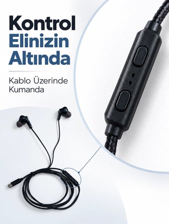 Müzik Ve Sesli Görüşmeler İçin Type C Mikrofonlu Kulaklık -MİRAYLİFE