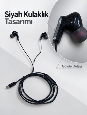 Müzik Ve Sesli Görüşmeler İçin Type C Mikrofonlu Kulaklık -MİRAYLİFE