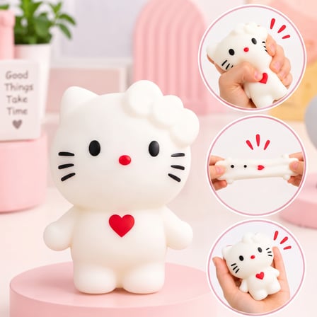 Hello Kitty Tasarımlı Squishy - 12'li Paket - Karışık Renk - Yumuşak Oyuncak
