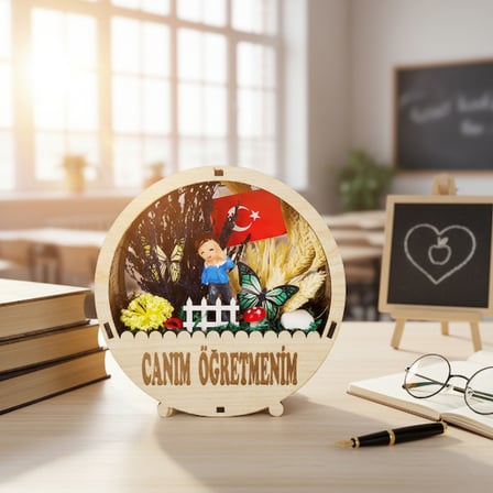 Yuvarlak Saksı Teraryum - Öğretmenler Günü Hediyesi
