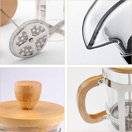 Ahşap Detaylı  ml Cam French Press