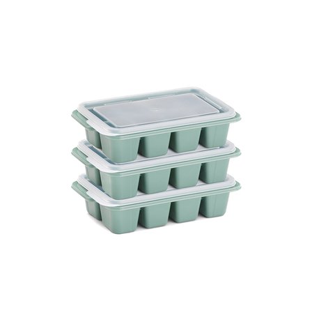 3'lü Mini Buz Kalıbı - Küp Şekilli - Kapaklı - Plastik