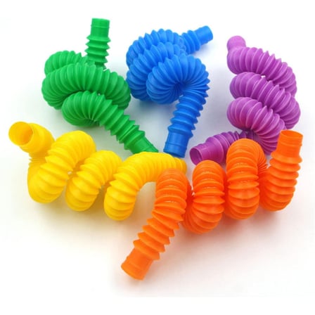 Boru Oyuncak - 6'lı Set - Rengarenk - Plastik