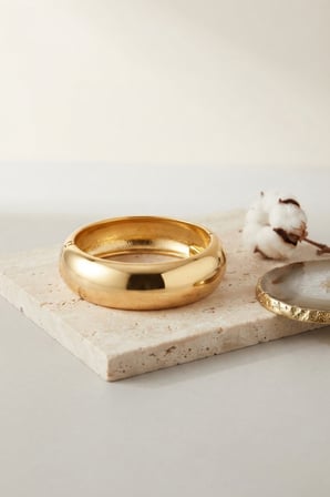 Gold Renk Pirinç Vintage Kalın Kelepçe Bilezik -MİRAYLİFE