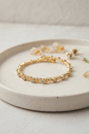 Gold Renk Dorika Model Sıralı Zirkon Taşlı Kadın Bileklik -MİRAYLİFE