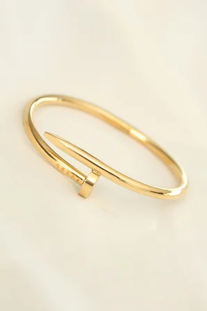 316L Çelik Gold Renk Çivi Model Bileklik -MİRAYLİFE
