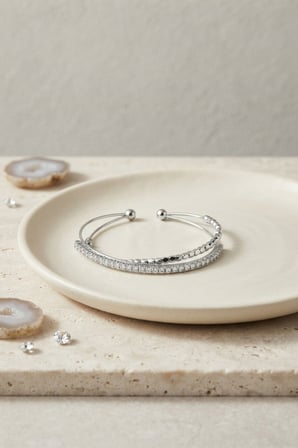 Gümüş Renk Zirkon Taşlı Dorikalı Model Kadın Bileklik -MİRAYLİFE