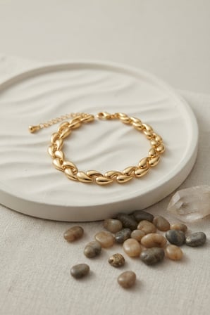 Gold Renk Sarmal Damla Model Kadın Bileklik -MİRAYLİFE