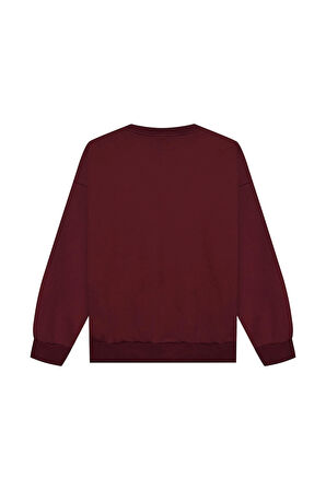 Unisex Basic Bisiklet Yaka İçi Polarlı Oversize Sweatshirt