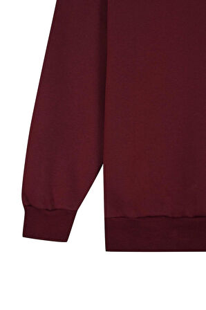 Unisex Basic Bisiklet Yaka İçi Polarlı Oversize Sweatshirt