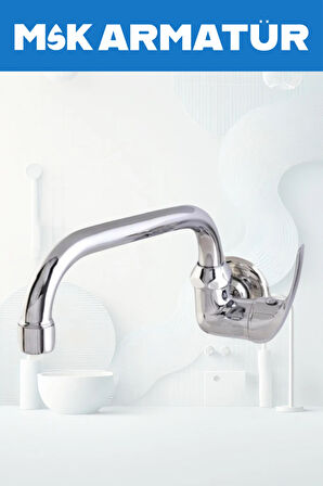 DUVARDAN TEK SU ÇIKIŞLI EKONOMİ MODEL EVİYE LAVABO BATARYASI ÇEŞMESİ