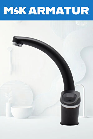 SİYAH KROM MİX LAVABO BATARYASI ÇEŞMESİ