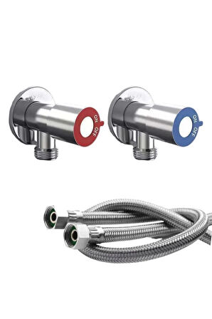 İNOX TAHARET MUSLUĞU 70 CM FLEX 2Lİ SET