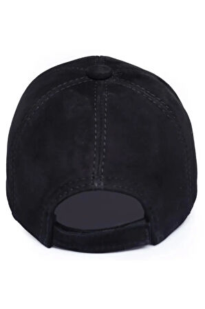 Siyah Süet Deri Unisex Beyzbol Şapka