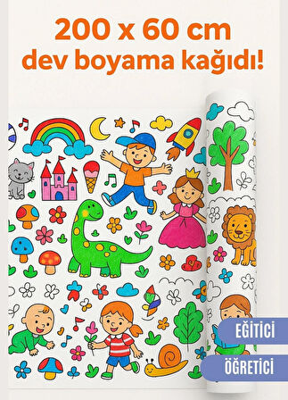 BOYAMA ETKİNLİĞİ RULOSU - DEV BOYAMA RULOSU - 2 metre