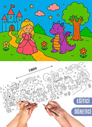 PRENSES VE ARKADAŞLARI BOYAMA ETKİNLİĞİ - DEV BOYAMA - 2 metre