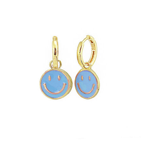 Masaliko Smile Gümüş Küpe Ms2563, 925 Ayar Gümüş Küpe, Mineli Küpe,Altın Kaplama