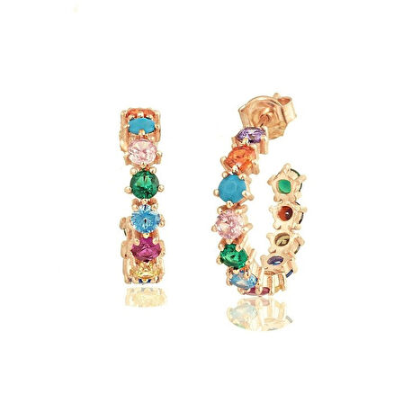 Masaliko Polibon Gümüş Küpe - 925 Ayar Gümüş, Zarif Küpe