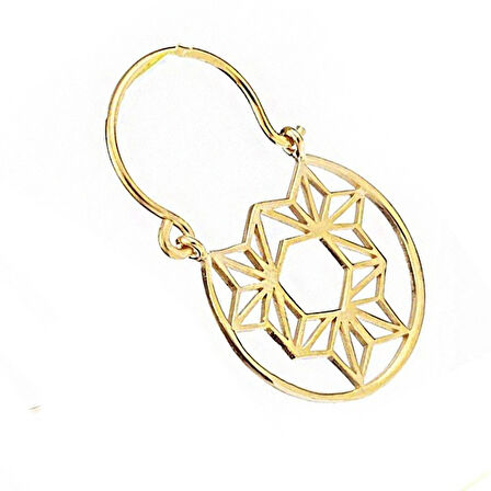 Masaliko Sembol Gümüş Küpe SB1361, 925 Ayar Gümüş Küpe, Altın Kaplama