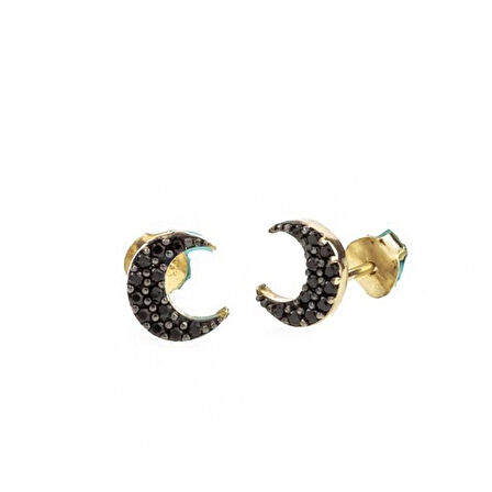 Masaliko Ay Gümüş Küpe SB994, 925 Ayar Gümüş Küpe, Altın Kaplama