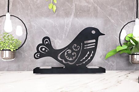M&C Concept Bird 3'lü Metal Mumluk - Siyah