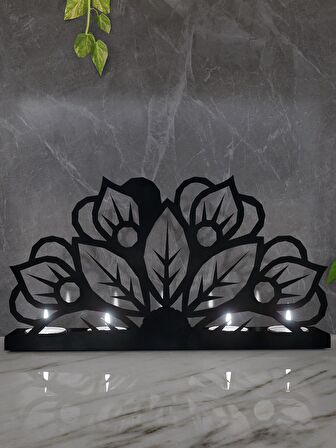 M&C Concept Flower 5'li Metal Mumluk - Siyah