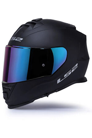 Storm 2 Mat Siyah Fullface Motosiklet Kaskı Gökkuşağı Camlı