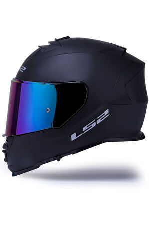 Storm 2 Mat Siyah Fullface Motosiklet Kaskı Gökkuşağı Camlı