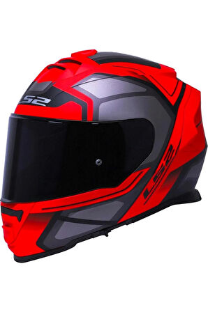 Storm 2 Faster Mat Kırmızı Kapalı Motosiklet Kaskı Siyah Camlı