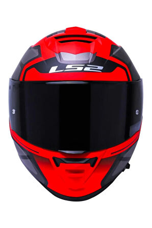 Storm 2 Faster Mat Kırmızı Kapalı Motosiklet Kaskı Siyah Camlı