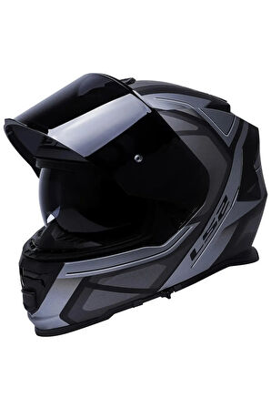 Storm 2 Faster Mat Tıtanıum Kapalı Motosiklet Kaskı Siyah Camlı