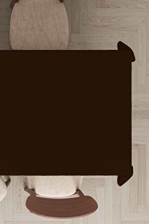 Kahverengi Sade Düz Leke Tutmaz Premium Masa Örtüsü MSO005