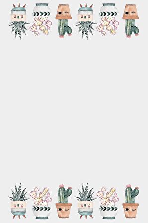 Ekru Kaktüs Desen Dokuma Leke Tutmaz Masa Örtüsü MSO034