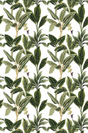 Yeşil Yapraklı Dokuma Leke Tutmaz Masa Örtüsü MSO045