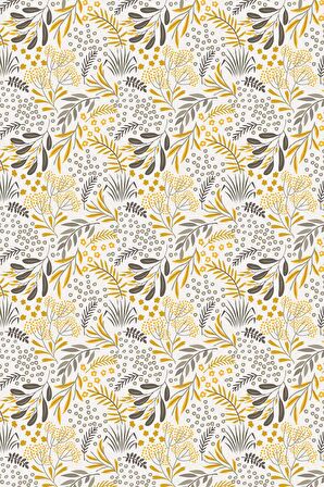 Sarı Yapraklı Dokuma Leke Tutmaz Masa Örtüsü MSO052