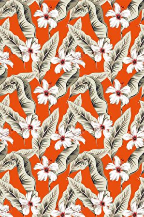 Turuncu Yapraklı Dokuma Leke Tutmaz Masa Örtüsü MSO054