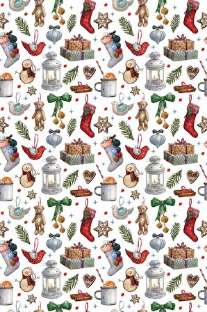 Kırmızı Christmas Dokuma Leke Tutmaz Masa Örtüsü MSO058