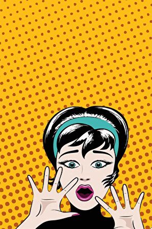 Sarı Pop Art Temalı Dokuma Leke Tutmaz Masa Örtüsü MSO069