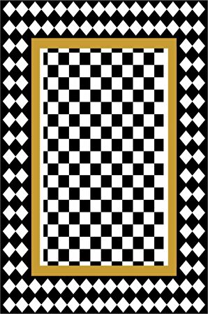 Siyah Çerçeveli Dokuma Leke Tutmaz Masa Örtüsü MSO073