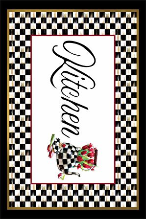 Siyah Mutfak Temalı Dokuma Leke Tutmaz Masa Örtüsü MSO075