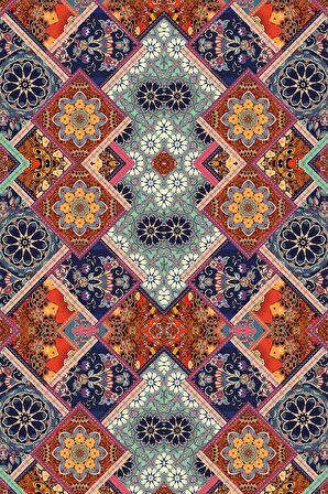 Çok Renkli Etnik Dokuma Leke Tutmaz Masa Örtüsü MSO077