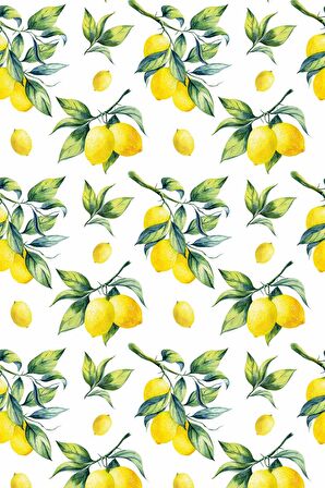 Sarı Limon Desenli Dokuma Leke Tutmaz Masa Örtüsü MSO081